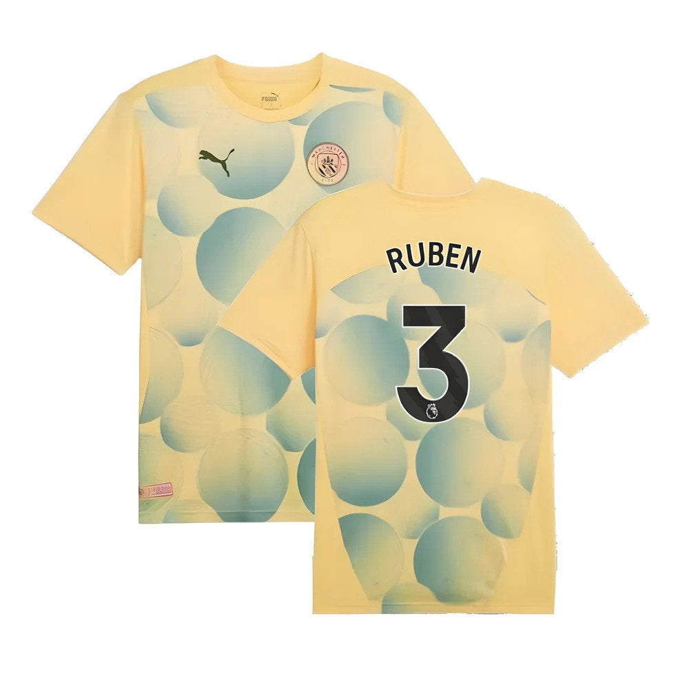 2024-2025 Man City Prematch SS Shirt (Flaxen) - Kids (Ruben 3)_0