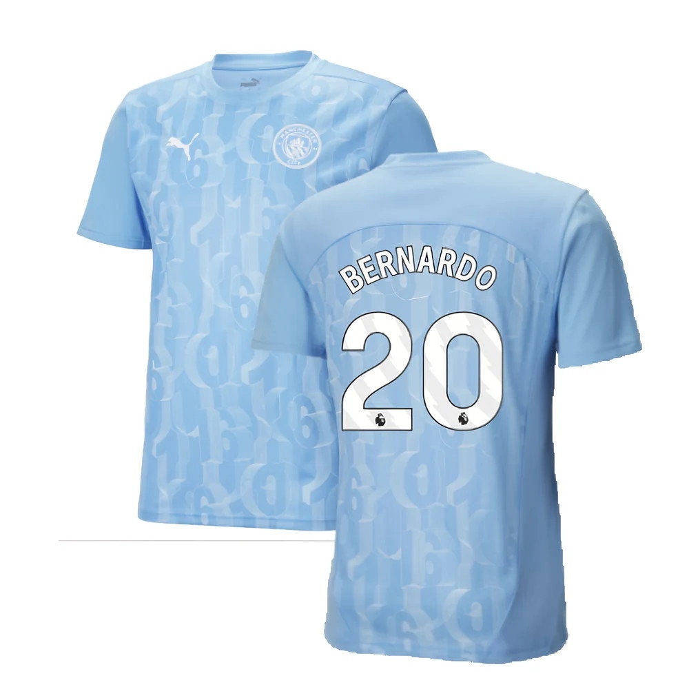 2024-2025 Man City Prematch SS Shirt (Light Blue) (Bernardo 20)_0