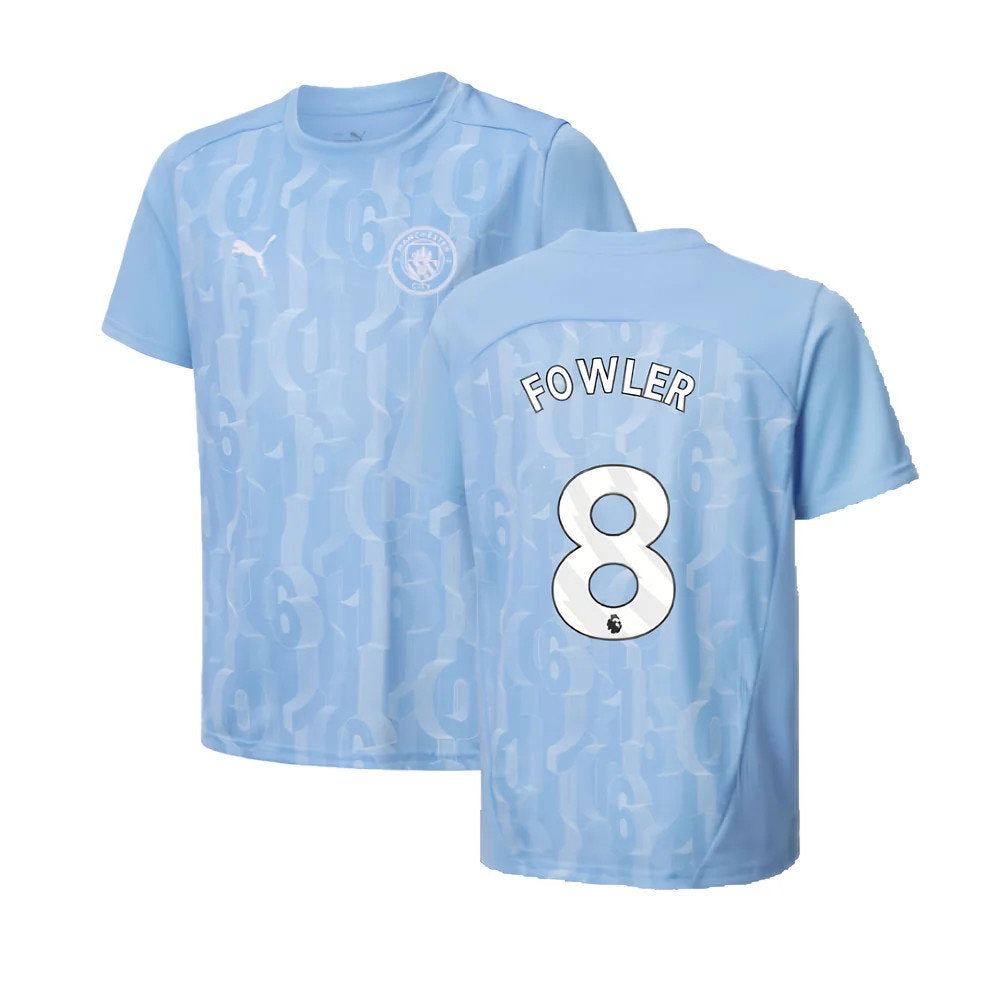 2024-2025 Man City Prematch SS Shirt (Light Blue) - Kids (Fowler 8)_0