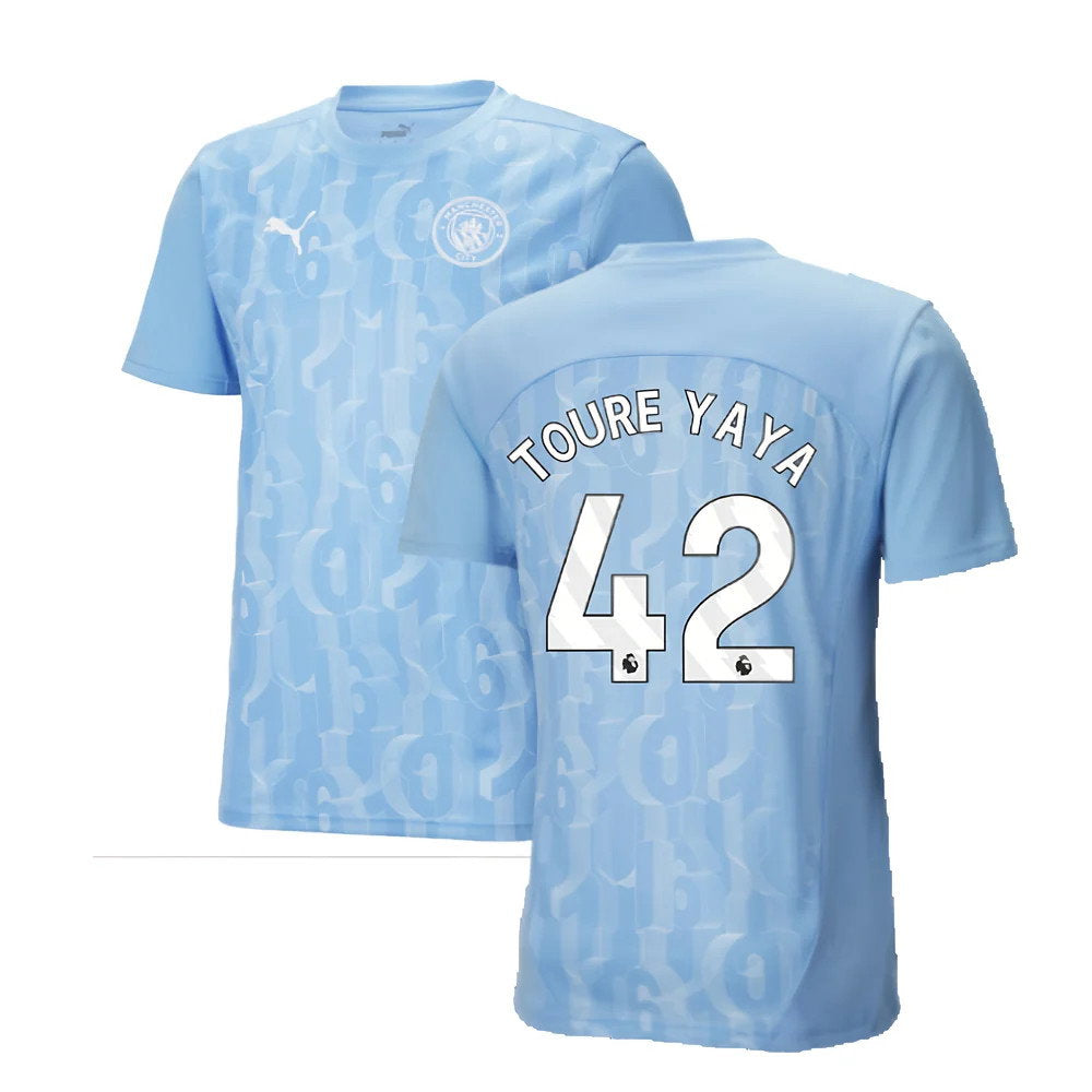 2024-2025 Man City Prematch SS Shirt (Light Blue) (Toure Yaya 42)_0