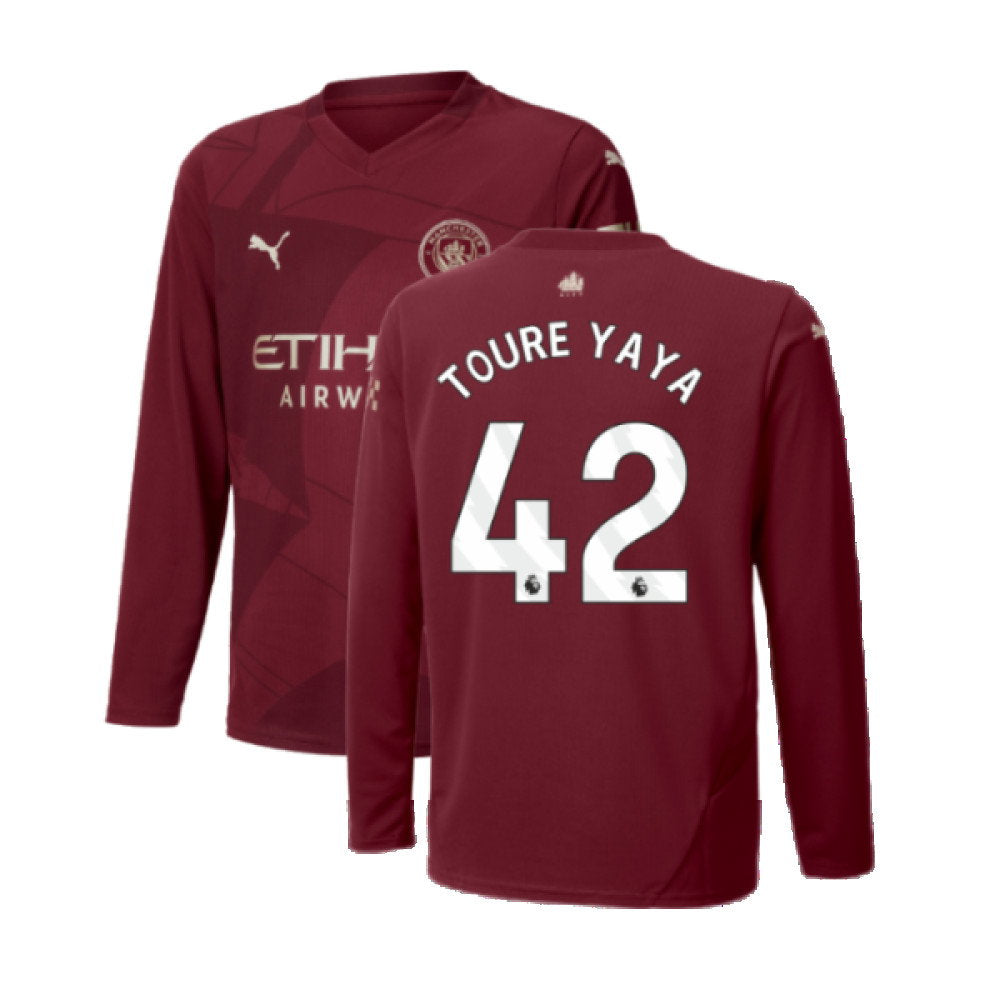 2024-2025 Man City Third Long Sleeve Shirt (Kids) (Toure Yaya 42)_0