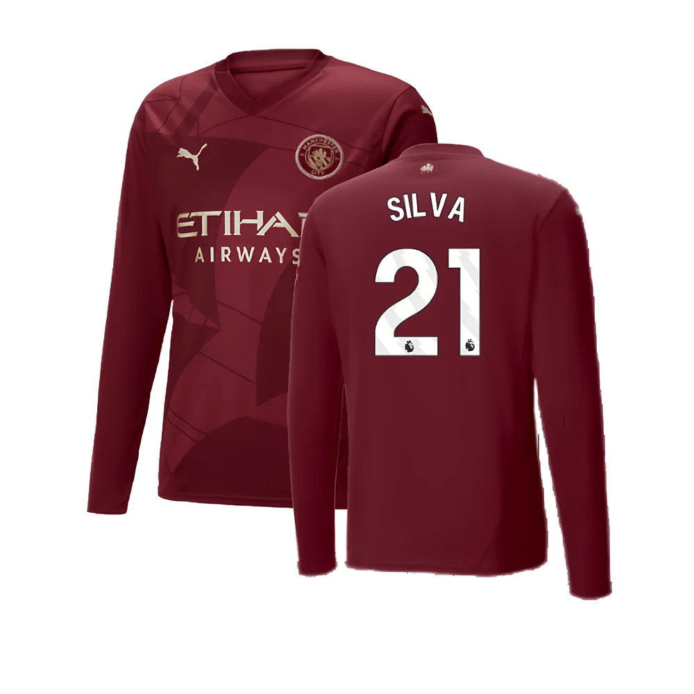 2024-2025 Man City Third Long Sleeve Shirt (Silva 21)_0
