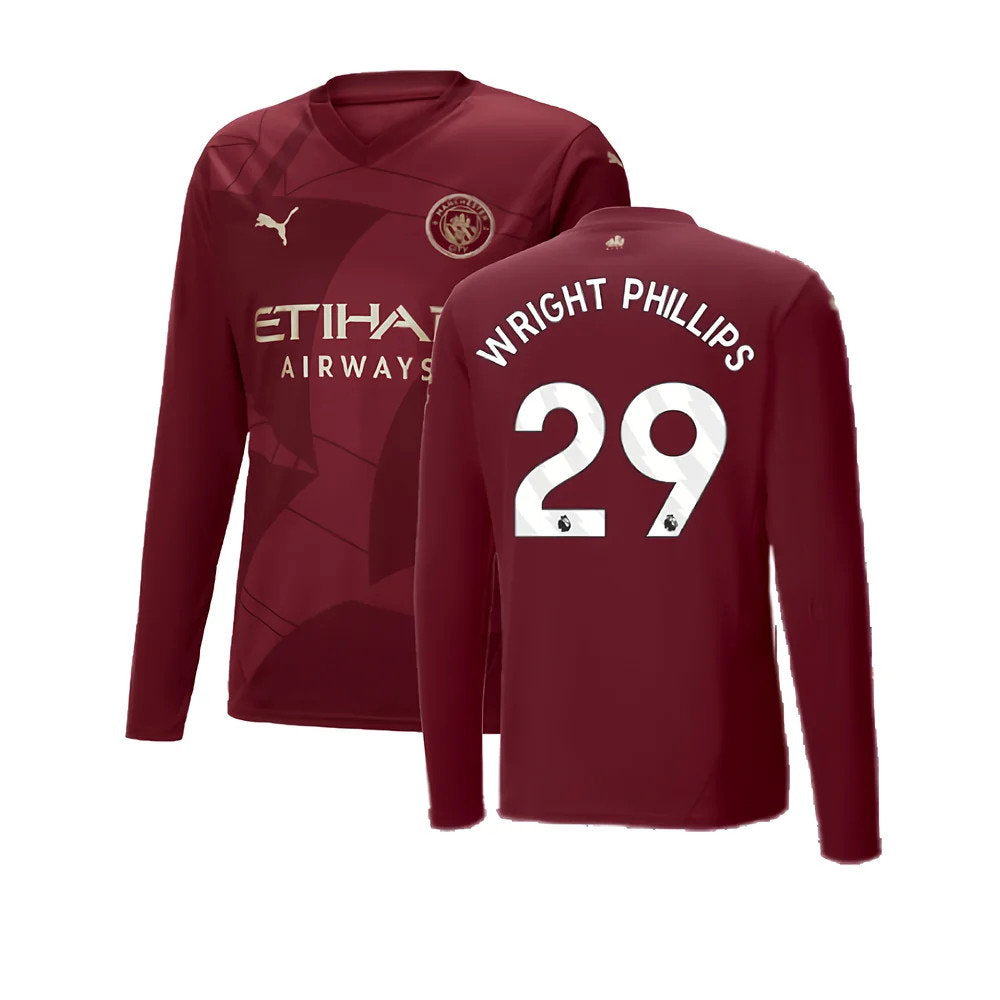 2024-2025 Man City Third Long Sleeve Shirt (Wright Phillips 29)_0