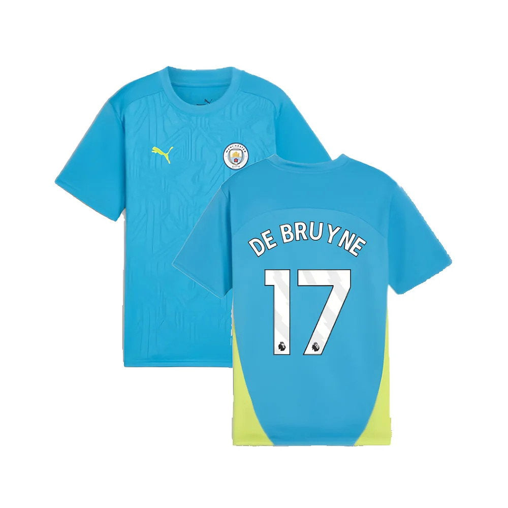 2024-2025 Man City Training Shirt (Magic Blue) - Kids (De Bruyne 17)_0