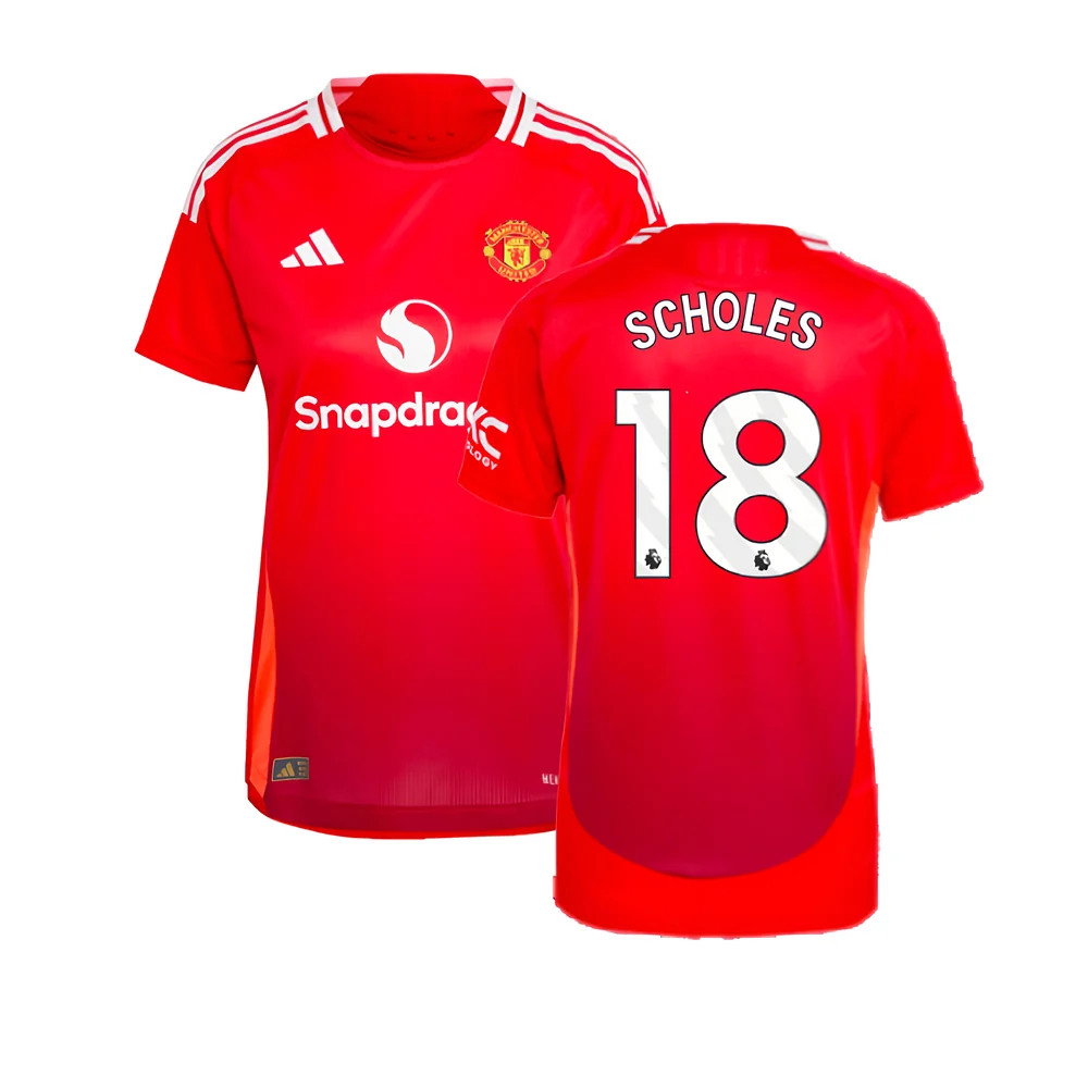 2024-2025 Man Utd Authentic Home Shirt (Womens) (Scholes 18)_0