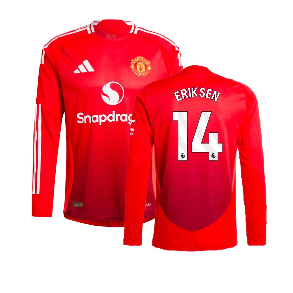 2024-2025 Man Utd Authentic Long Sleeve Home Shirt (Eriksen 14)_0