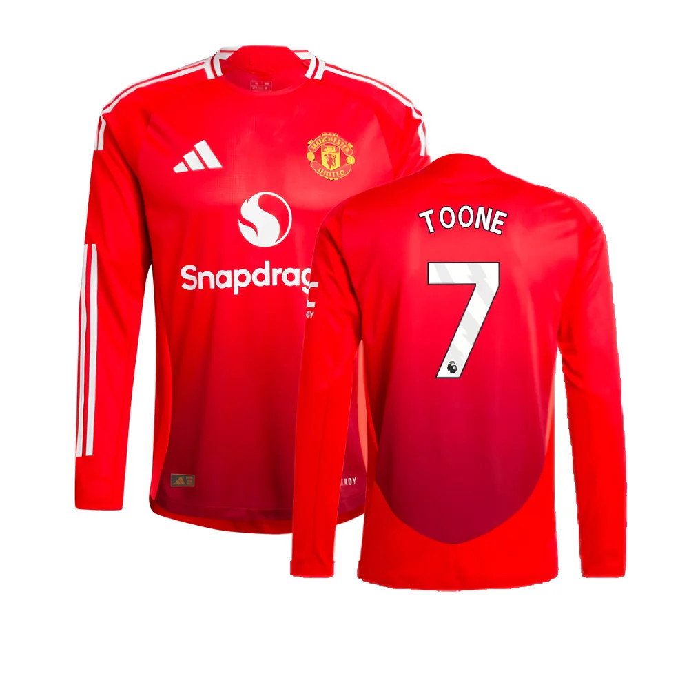 2024-2025 Man Utd Authentic Long Sleeve Home Shirt (Toone 7)_0
