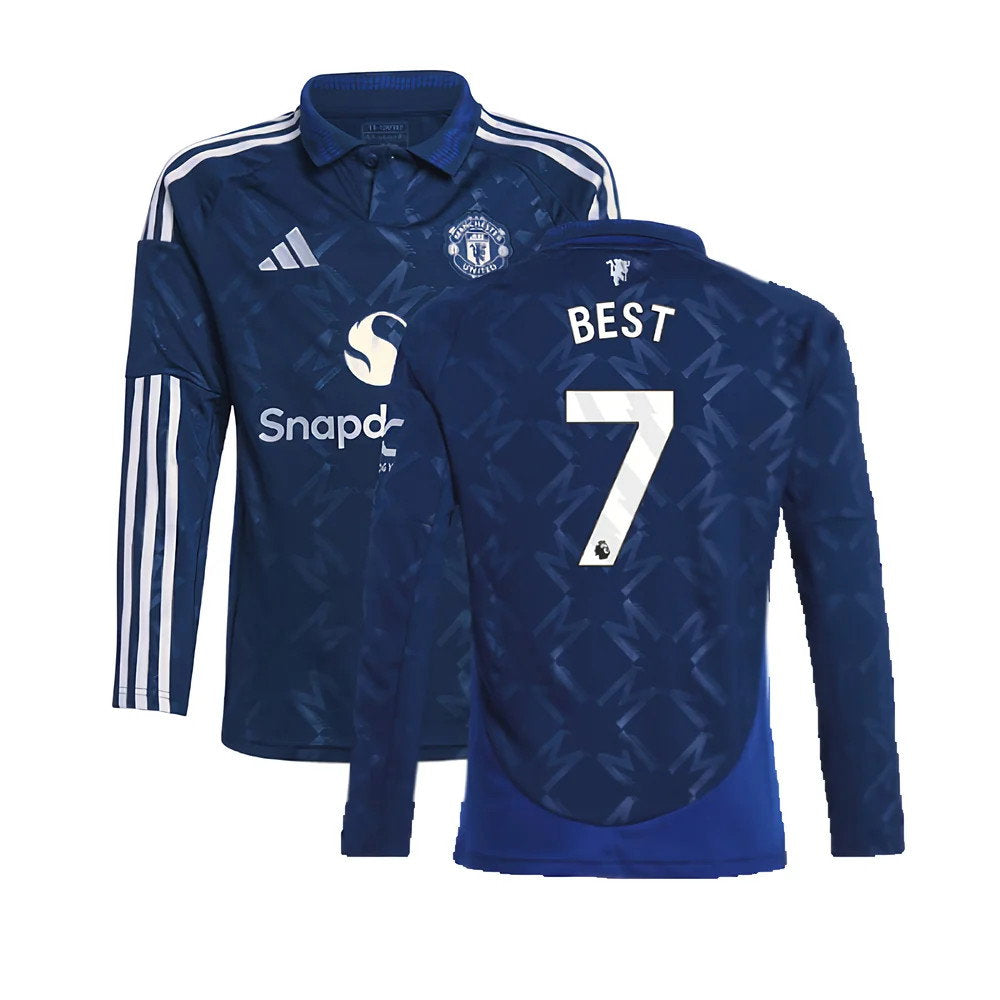 2024-2025 Man Utd Long Sleeve Away Shirt (Kids) (Best 7)_0