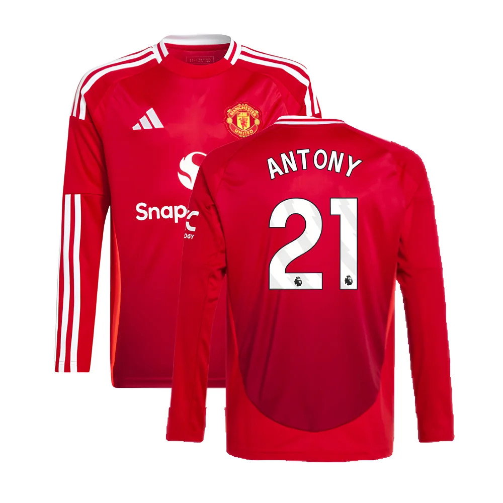 2024-2025 Man Utd Long Sleeve Home Shirt (Kids) (Antony 21)_0