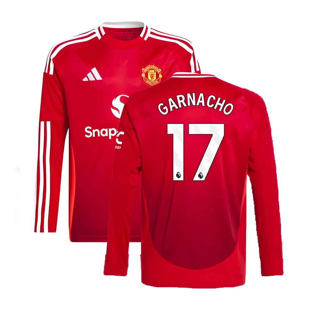 2024-2025 Man Utd Long Sleeve Home Shirt (Kids) (Garnacho 17)_0