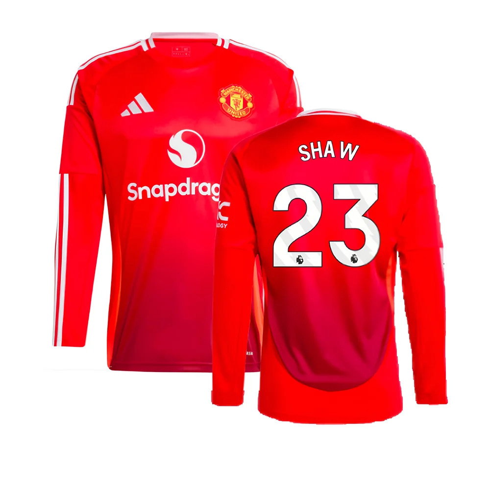 2024-2025 Man Utd Long Sleeve Home Shirt (Shaw 23)_0
