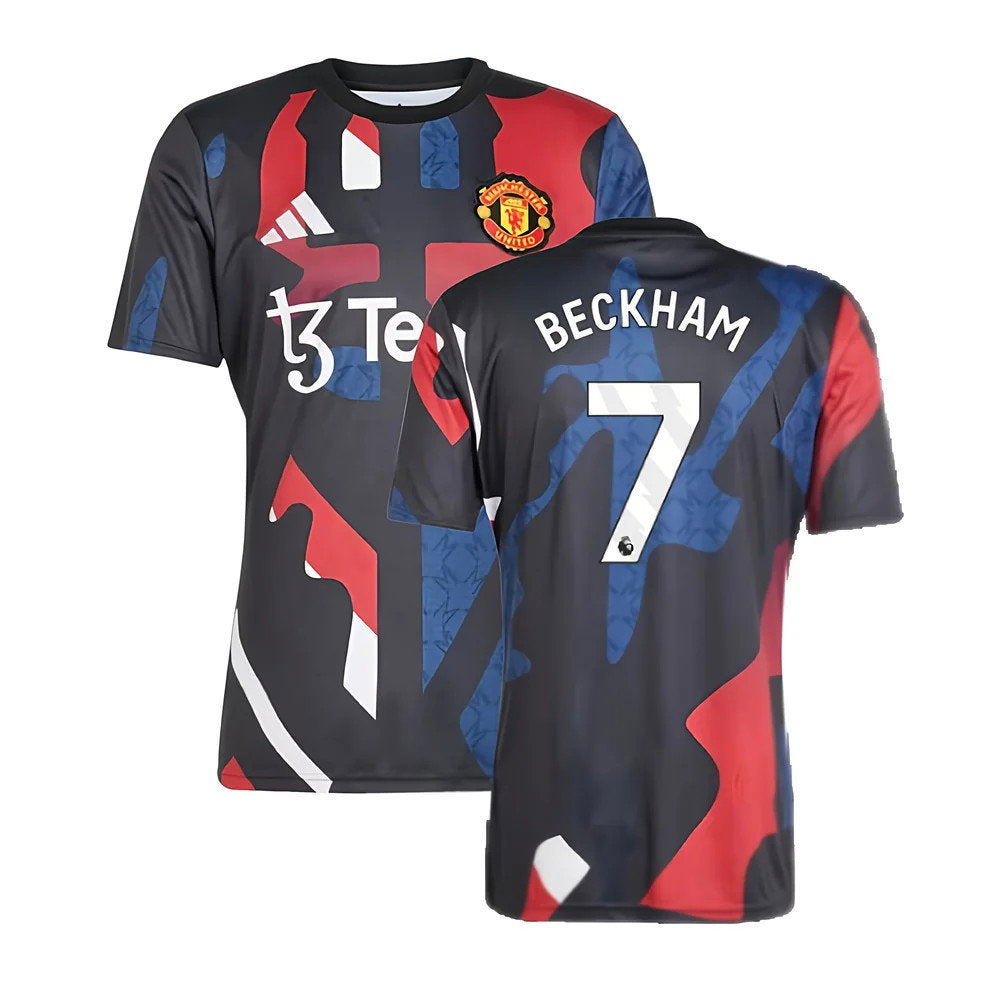 2024-2025 Man Utd Pre-Match Jersey (Black) (Beckham 7)_0