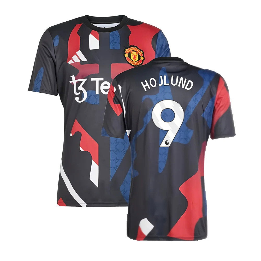 2024-2025 Man Utd Pre-Match Jersey (Black) (Hojlund 9)_0