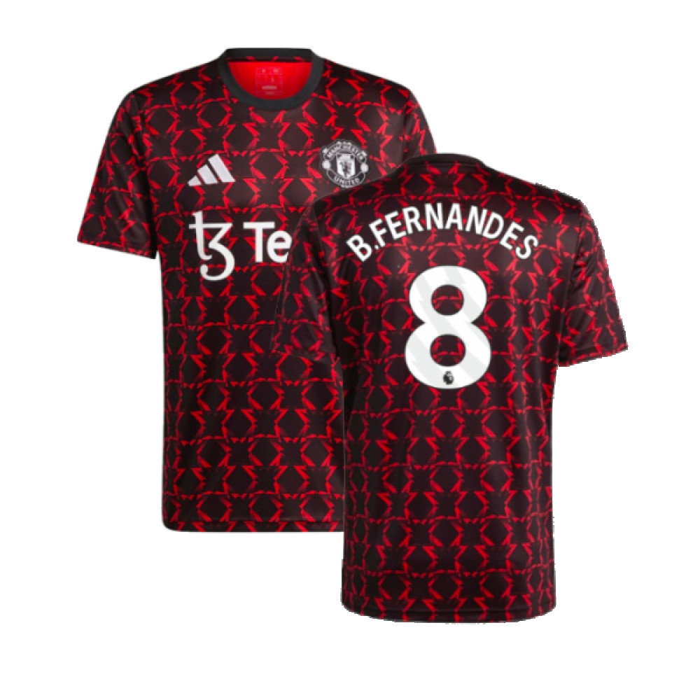 2024-2025 Man Utd Pre-Match Shirt (Black) (B.Fernandes 8)_0