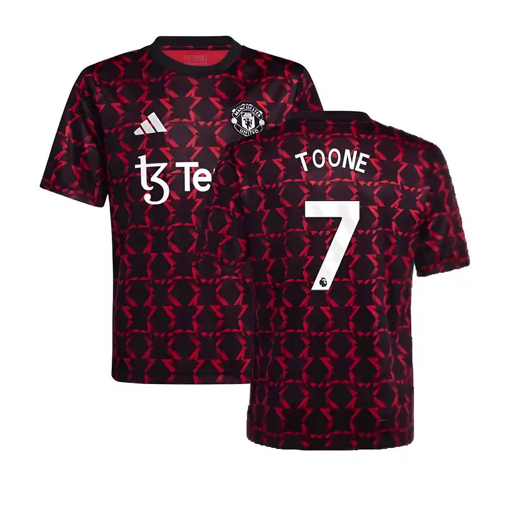 2024-2025 Man Utd Pre-Match Shirt (Black) - Kids (Toone 7)_0