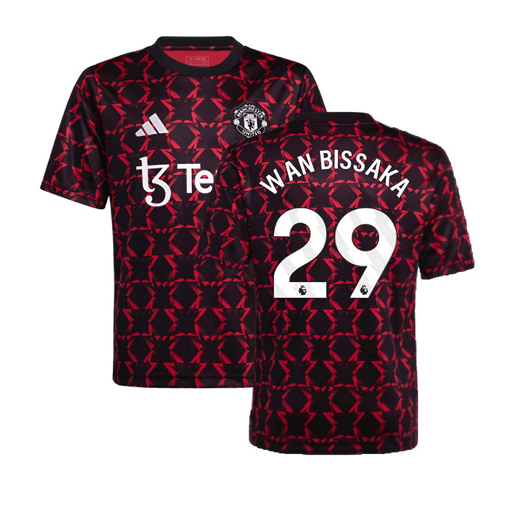 2024-2025 Man Utd Pre-Match Shirt (Black) - Kids (Wan Bissaka 29)_0