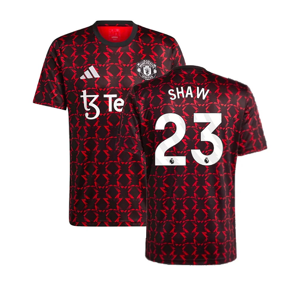 2024-2025 Man Utd Pre-Match Shirt (Black) (Shaw 23)_0