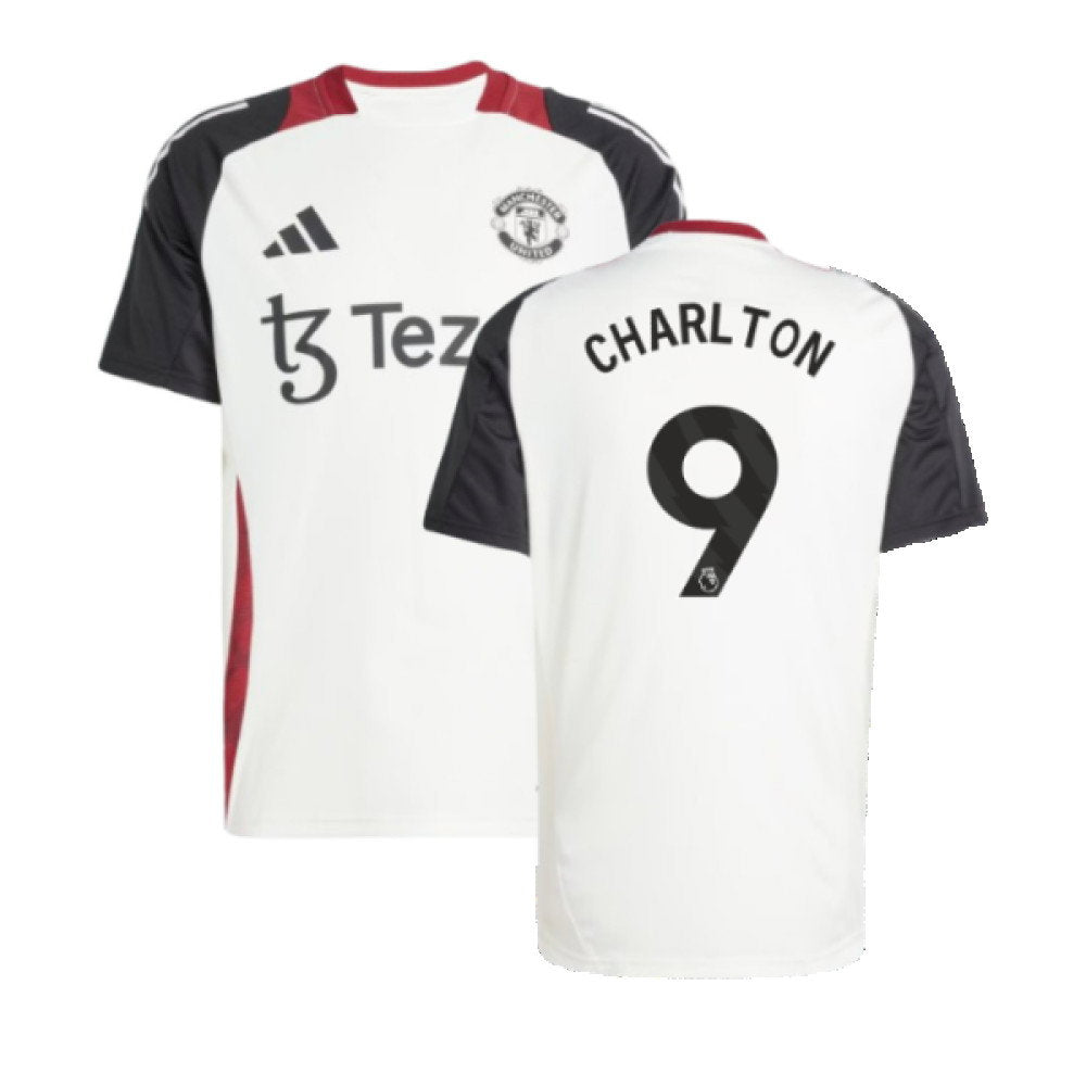 2024-2025 Man Utd Training Jersey (Off White) (Charlton 9)_0