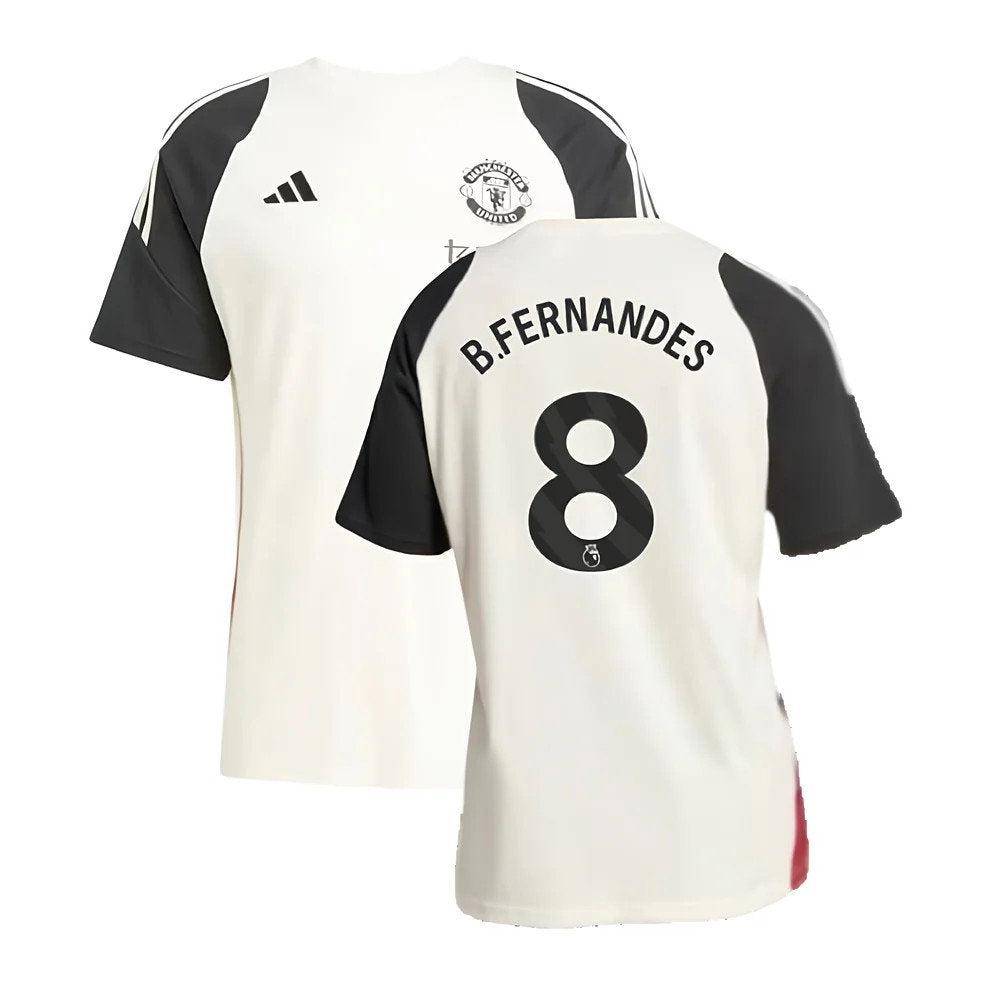 2024-2025 Man Utd Training Tee (Off White) (B.Fernandes 8)_0