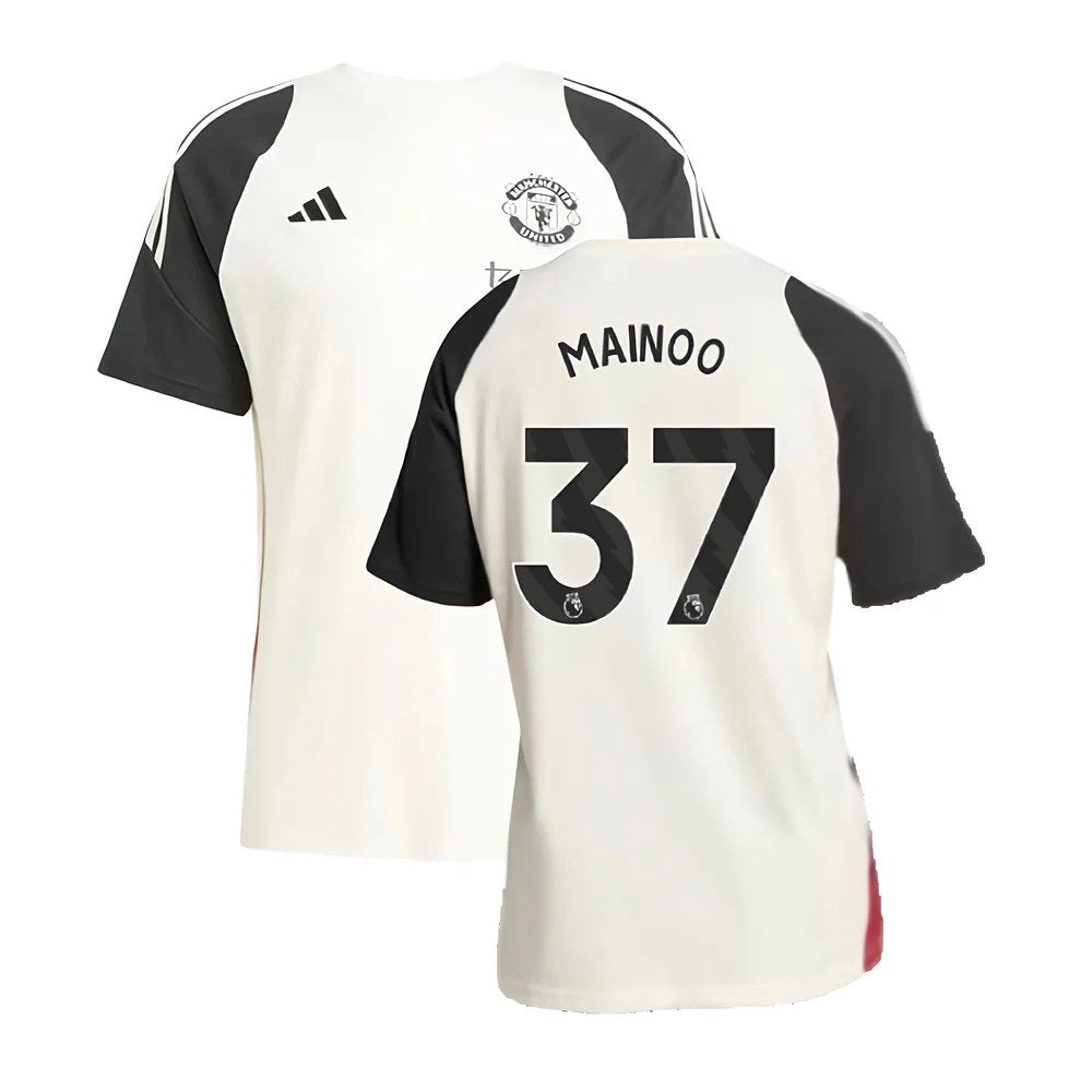 2024-2025 Man Utd Training Tee (Off White) (Mainoo 37)_0