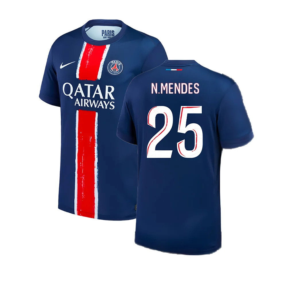 2024-2025 PSG Paris Saint Germain Home Shirt (Kids) (N.Mendes 25)_0