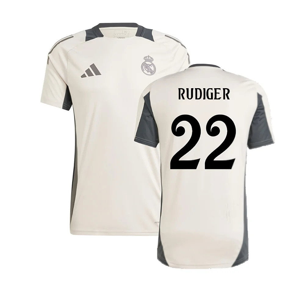 2024-2025 Real Madrid EU Training Jersey (Putty Mauve) (Rudiger 22)_0