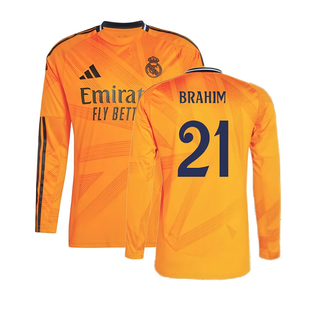 2024-2025 Real Madrid Long Sleeve Away Shirt (Brahim 21)_0
