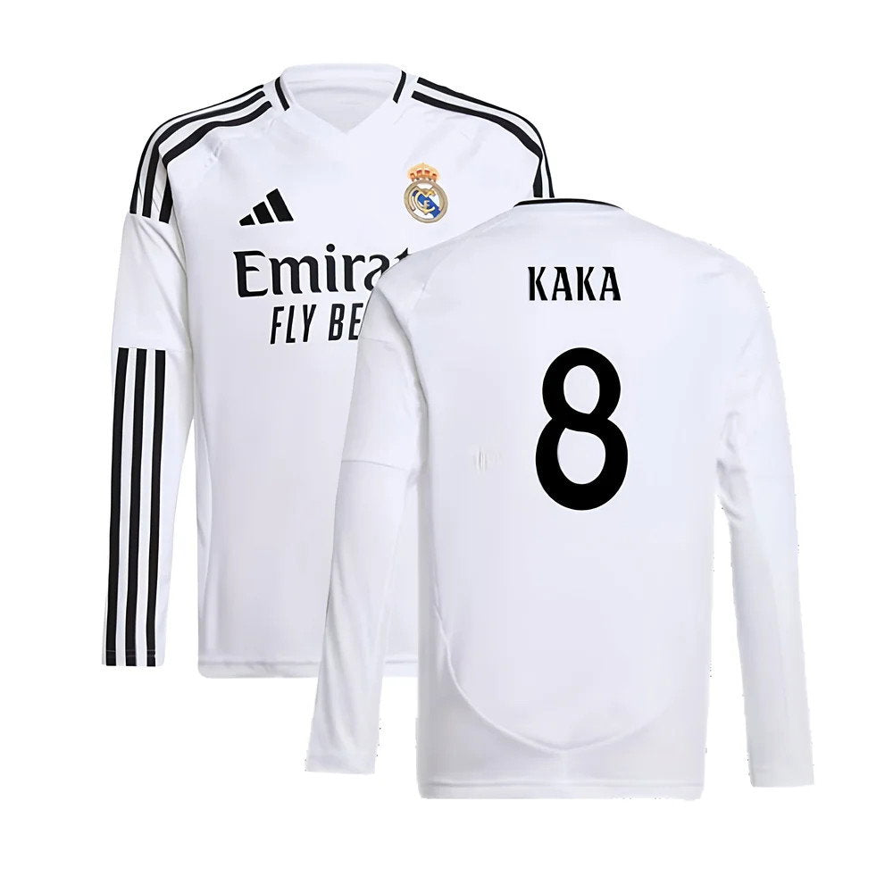 2024-2025 Real Madrid Long Sleeve Home Shirt (Kids) (Kaka 8)_0