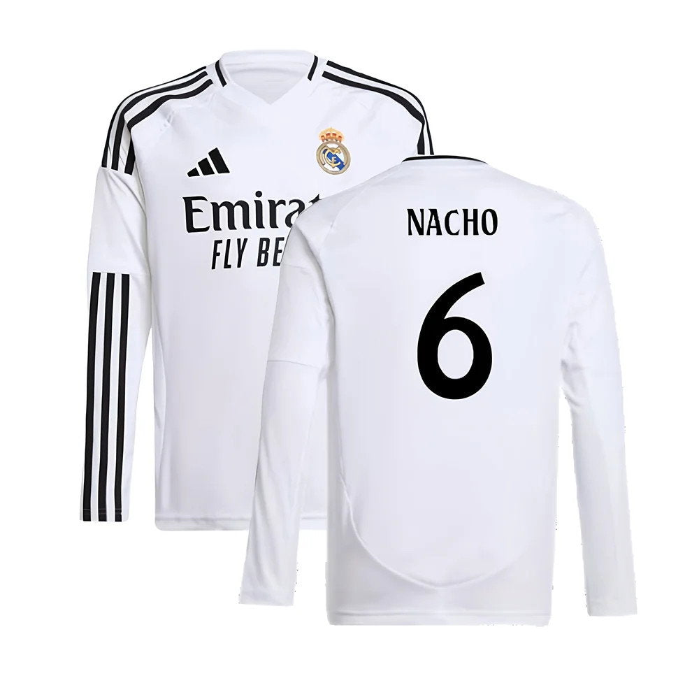 2024-2025 Real Madrid Long Sleeve Home Shirt (Kids) (Nacho 6)_0