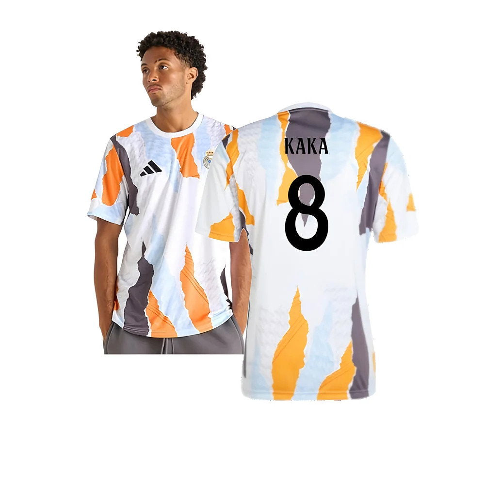 2024-2025 Real Madrid Pre-Match Shirt (White/Crew Orange) (Kaka 8)_0
