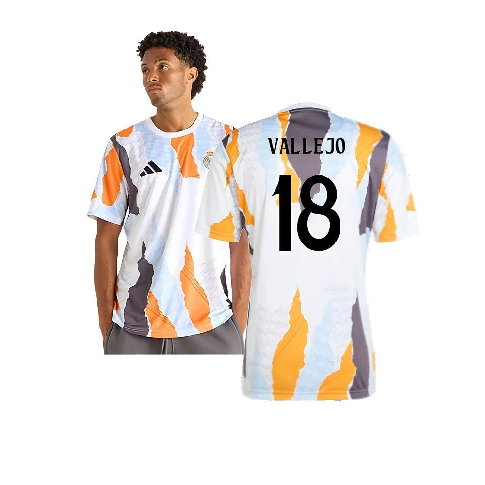 2024-2025 Real Madrid Pre-Match Shirt (White/Crew Orange) (Vallejo 18)_0