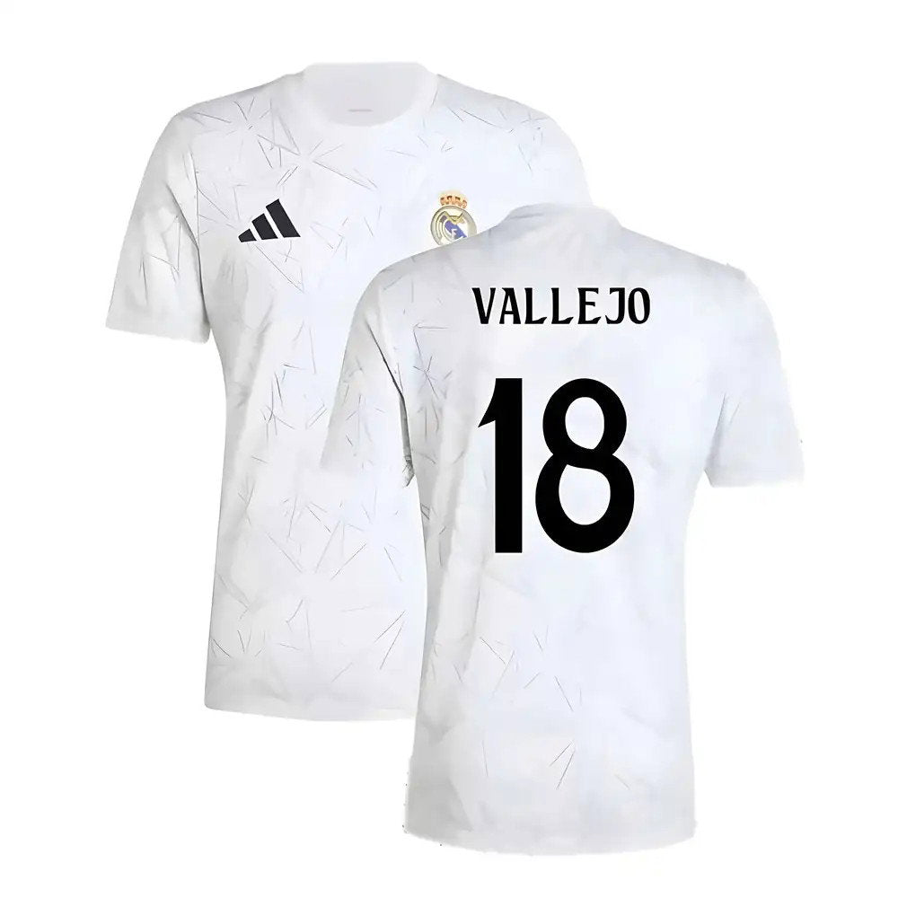 2024-2025 Real Madrid Pre-Match Shirt (White) (Vallejo 18)_0