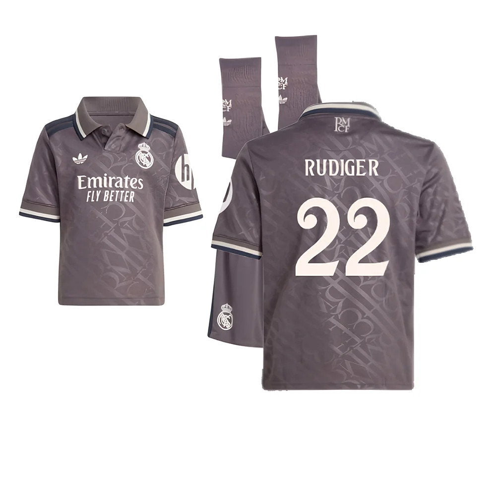 2024-2025 Real Madrid Third Youth Kit (Rudiger 22)_0