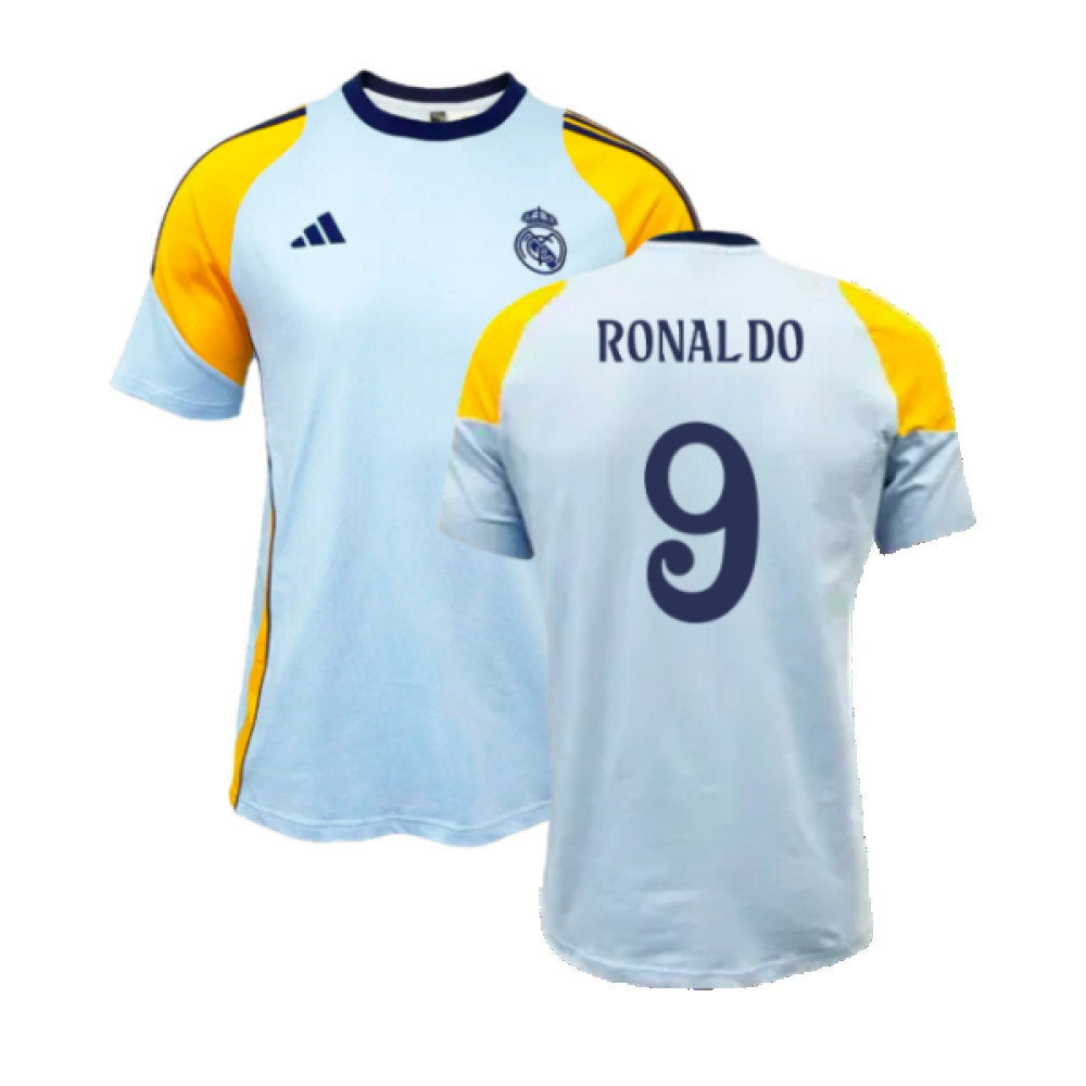 2024-2025 Real Madrid Training Tee (Glow Blue) (Ronaldo 9)_0