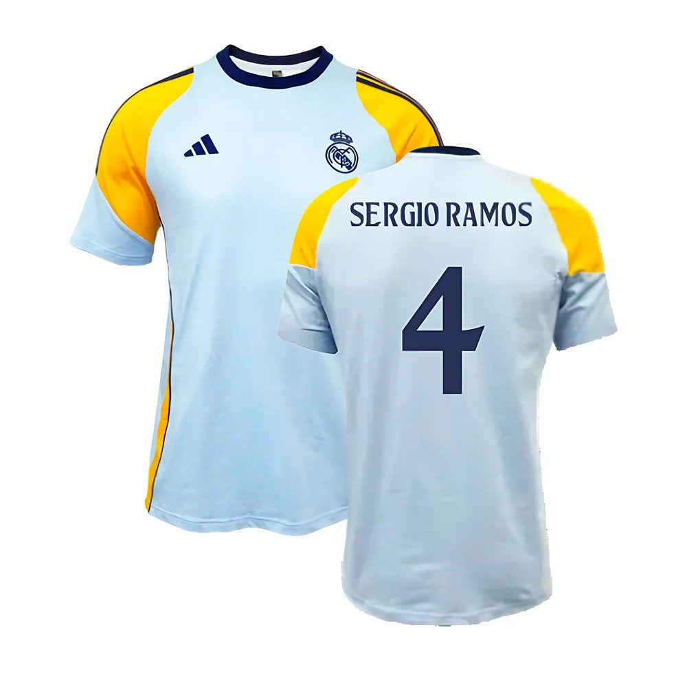 2024-2025 Real Madrid Training Tee (Glow Blue) (Sergio Ramos 4)_0