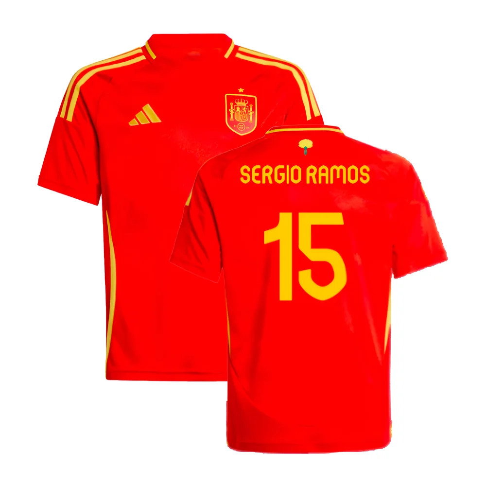 2024-2025 Spain Home Shirt (Kids) (Sergio Ramos 15)_0