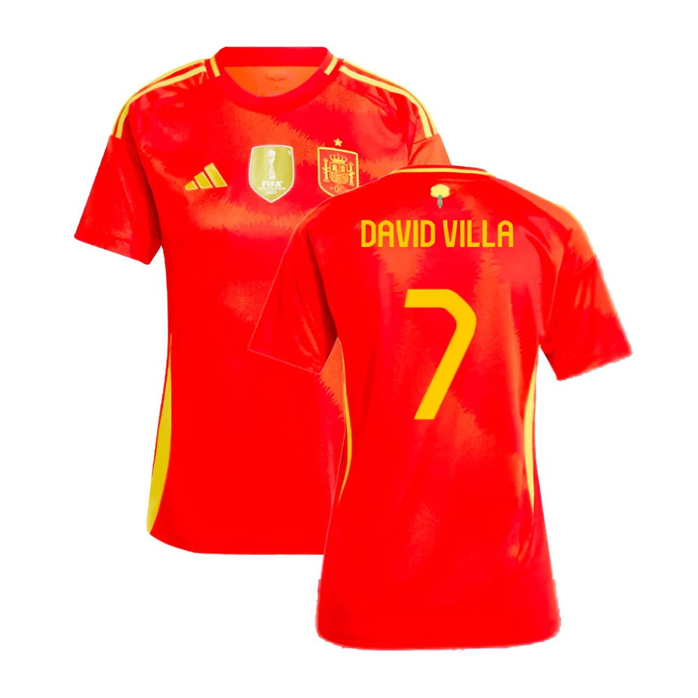2024-2025 Spain Home Shirt (Ladies) (David Villa 7)_0