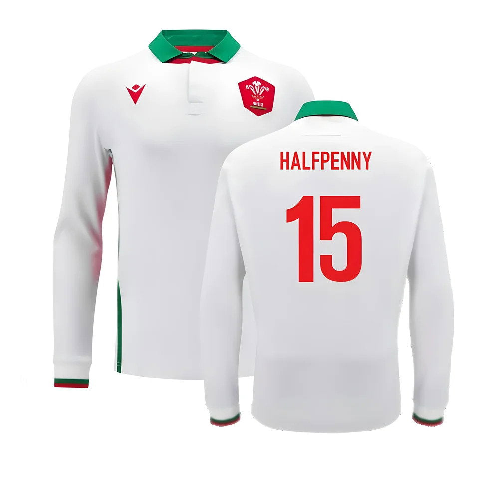 2024-2025 Wales Away Cotton LS Rugby Shirt (Halfpenny 15)_0