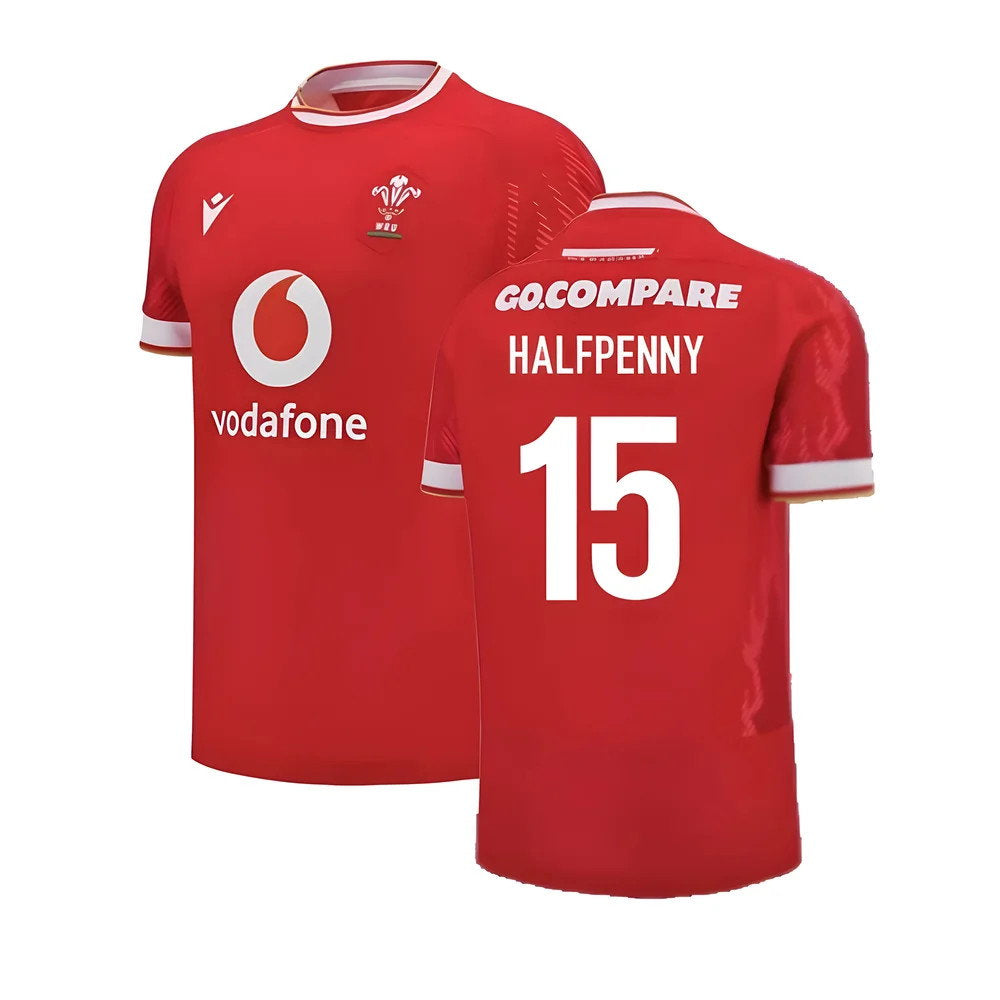 2024-2025 Wales Rugby Home Slim Fit Shirt (Halfpenny 15)_0