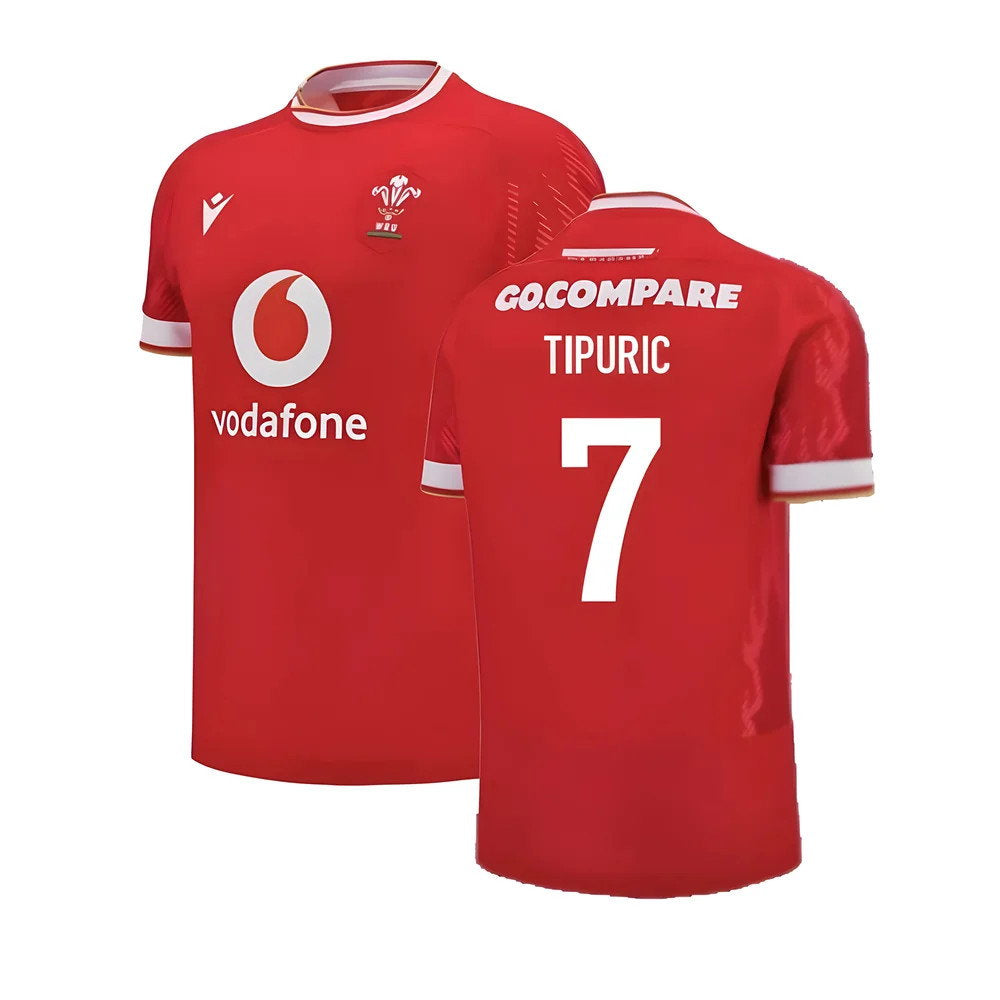2024-2025 Wales Rugby Home Slim Fit Shirt (Tipuric 7)_0