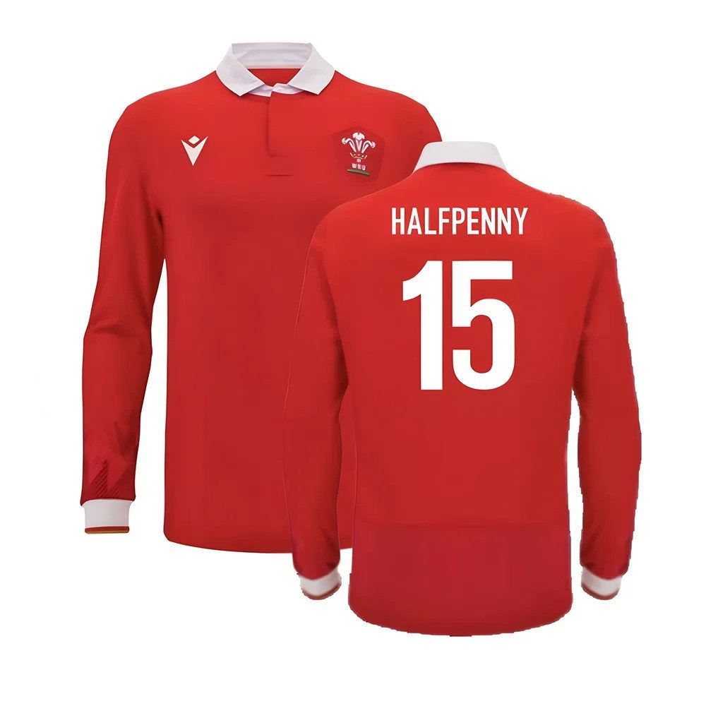 2024-2025 Wales WRU Home LS Cotton Rugby Shirt (Halfpenny 15)_0