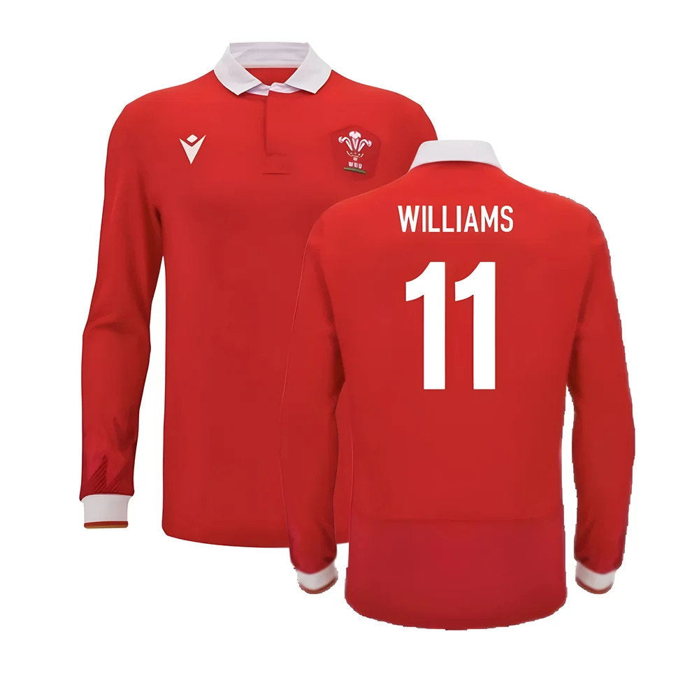 2024-2025 Wales WRU Home LS Cotton Rugby Shirt (Williams 11)_0