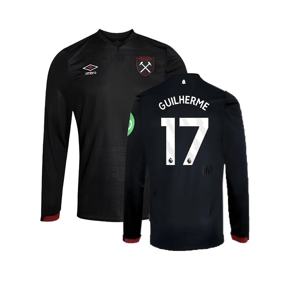 2024-2025 West Ham Long Sleeve Away Shirt (Kids) (Guilherme 17)_0