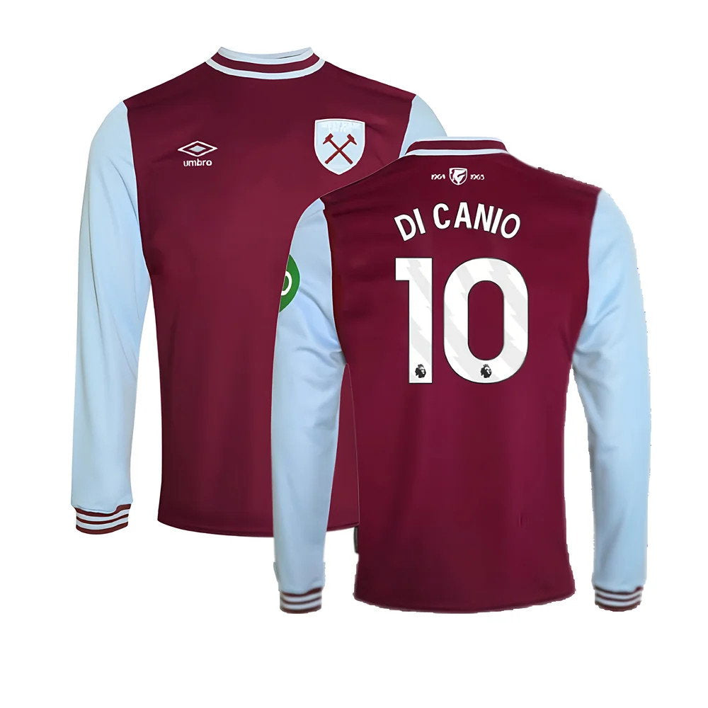 2024-2025 West Ham Long Sleeve Home Shirt (Kids) (Di Canio 10)_0