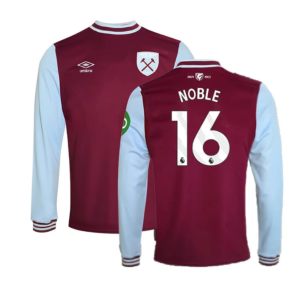 2024-2025 West Ham Long Sleeve Home Shirt (Kids) (Noble 16)_0