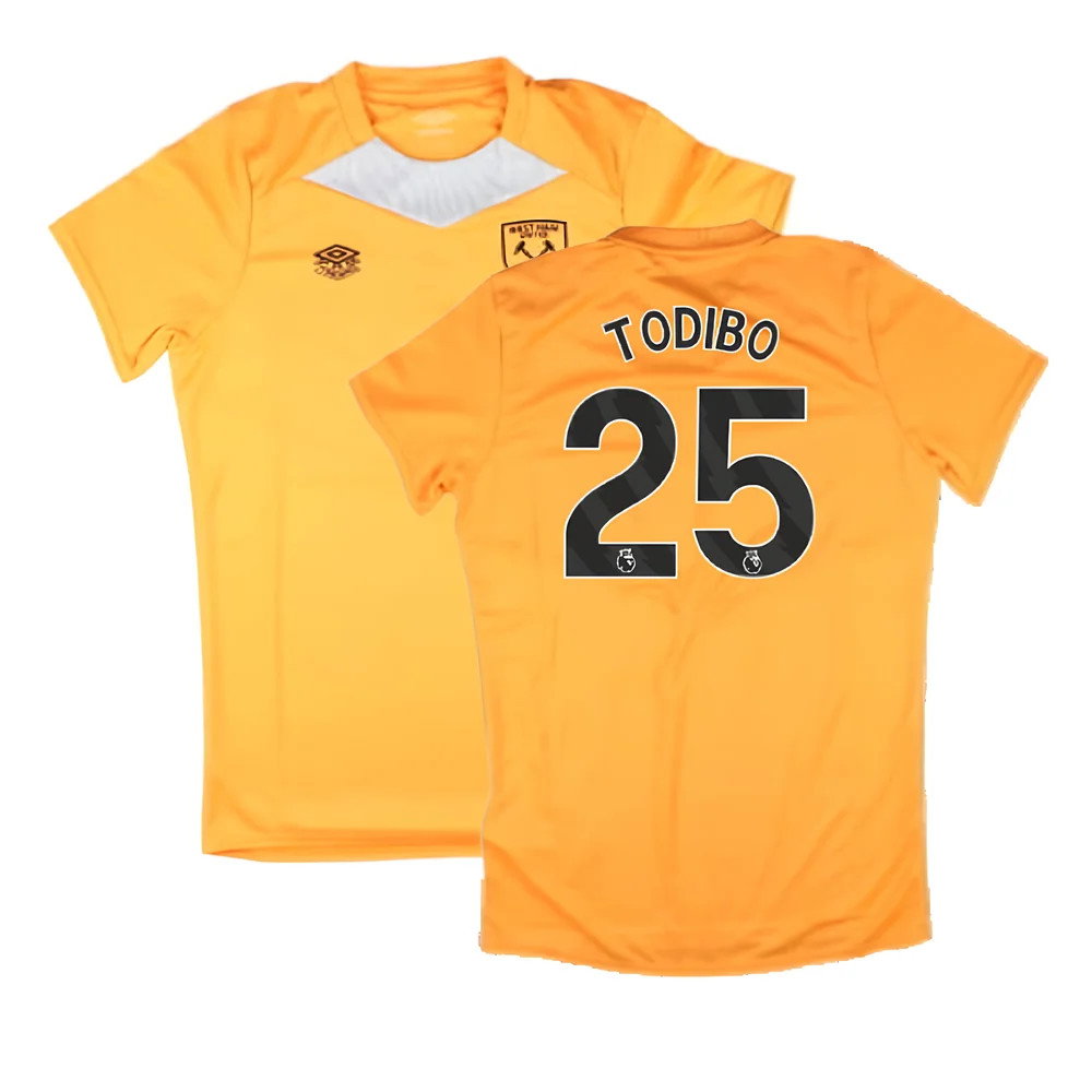 2024-2025 West Ham Training Jersey (Orange) - Kids (Todibo 25)_0