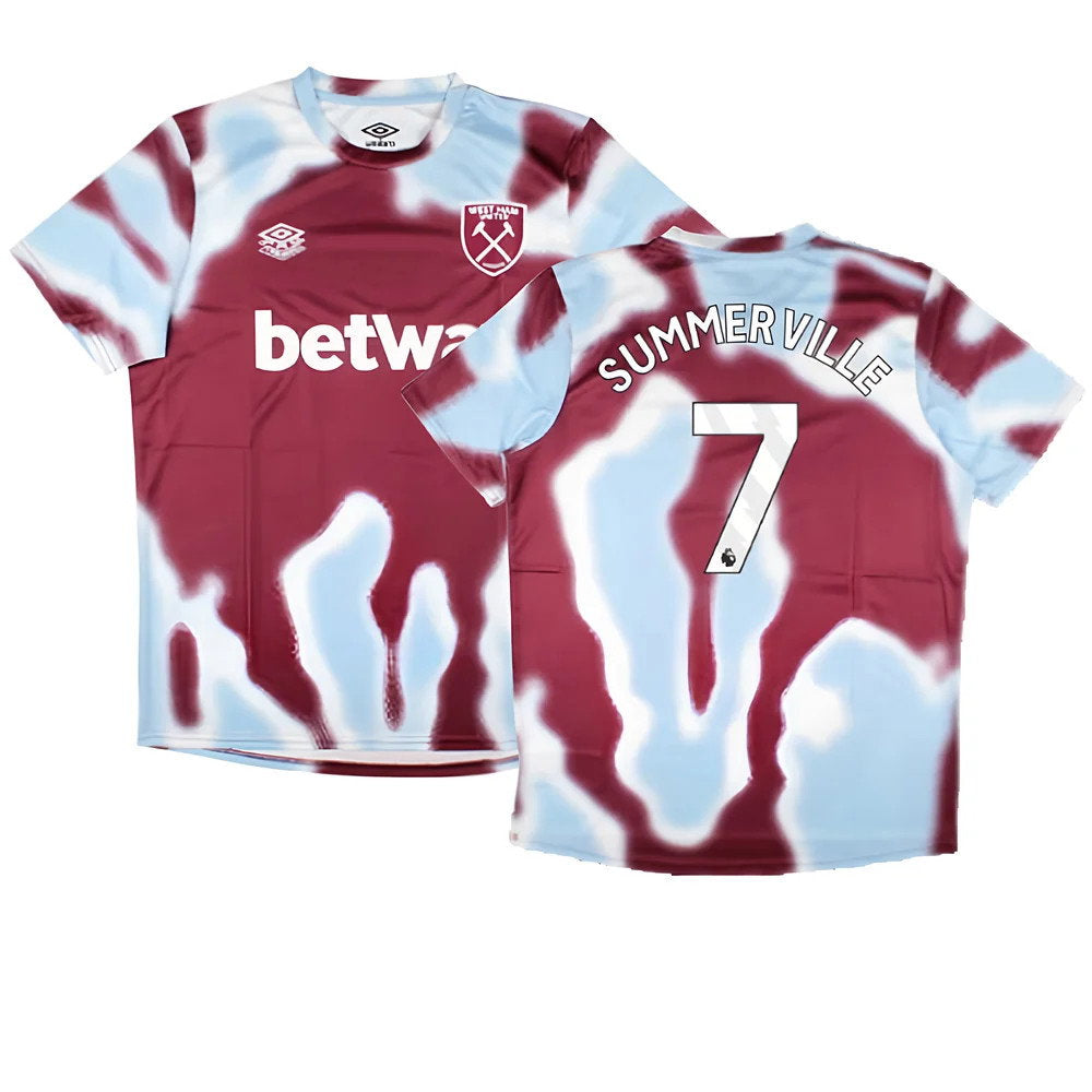 2024-2025 West Ham Warm Up Jersey (New Claret) (Summerville 7)_0
