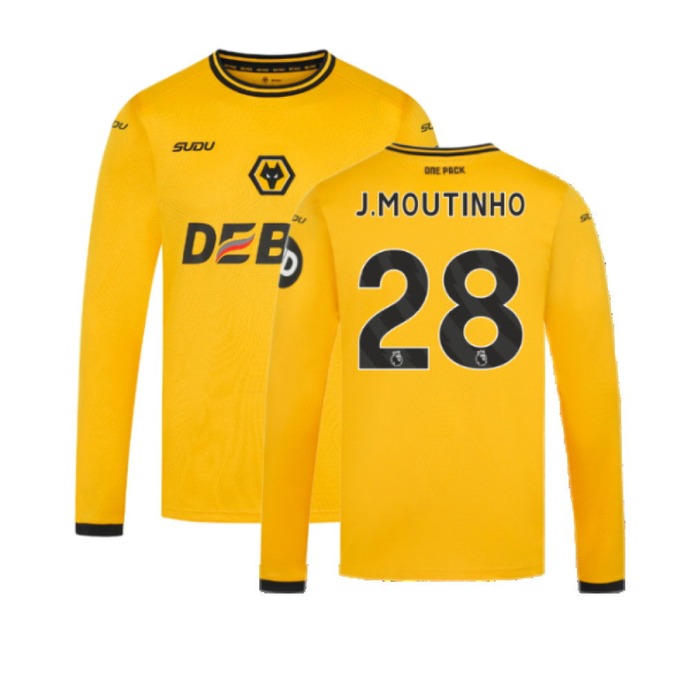 2024-2025 Wolves Long Sleeve Home Shirt (J.Moutinho 28)_0