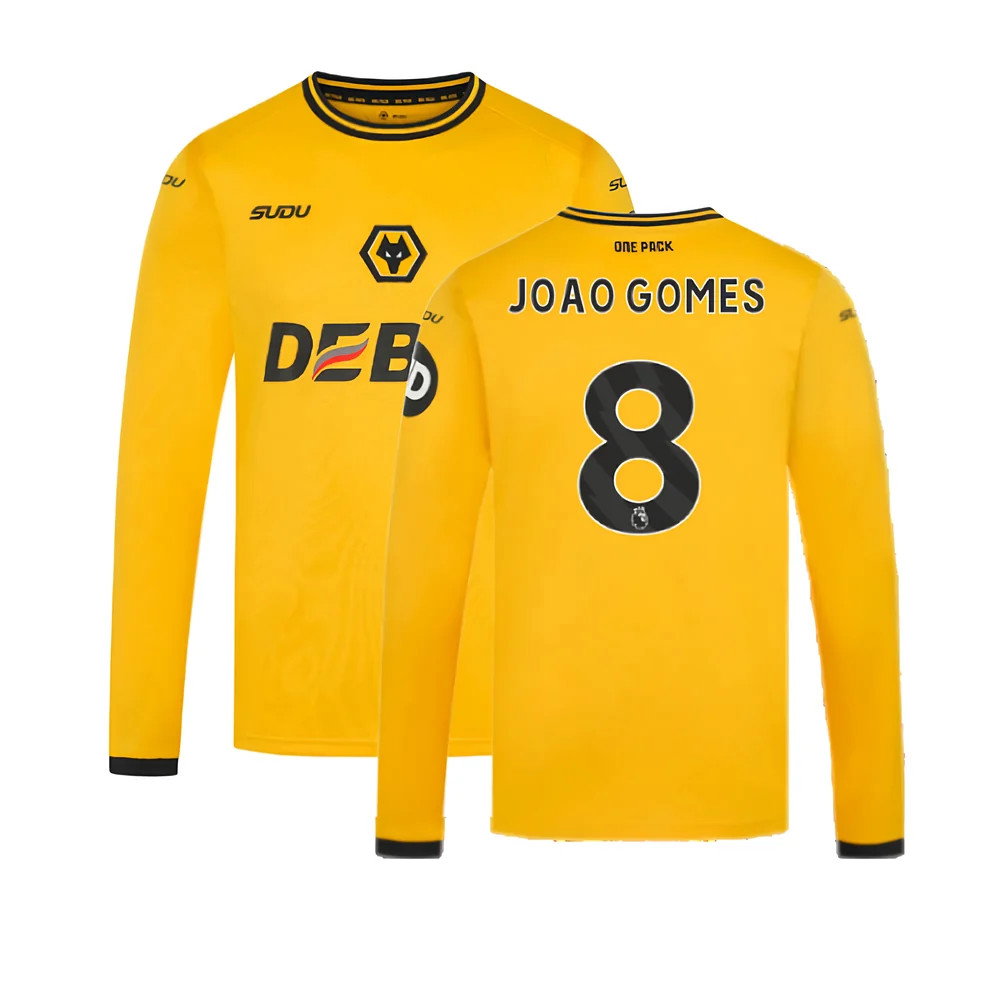 2024-2025 Wolves Long Sleeve Home Shirt (Joao Gomes 8)_0