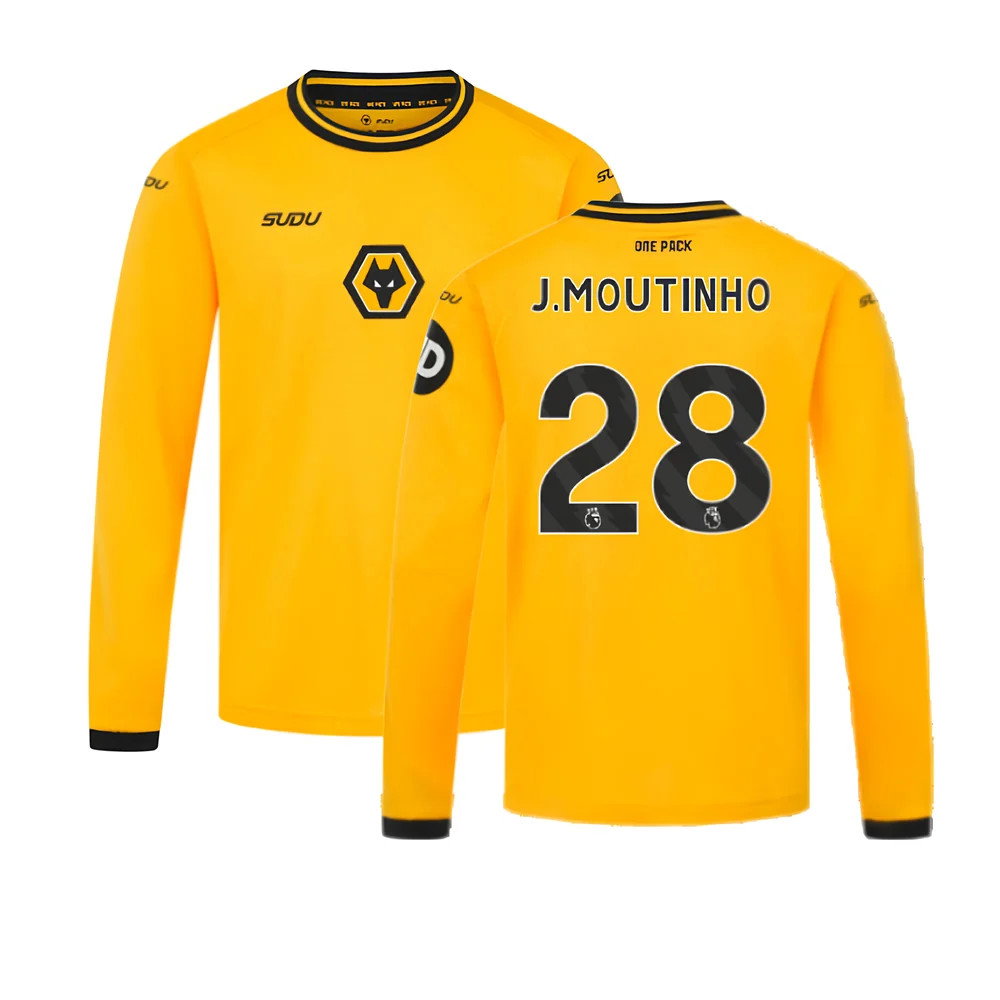 2024-2025 Wolves Long Sleeve Home Shirt (Kids) (J.Moutinho 28)_0